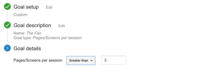 Google Analytics Goal: The Fan